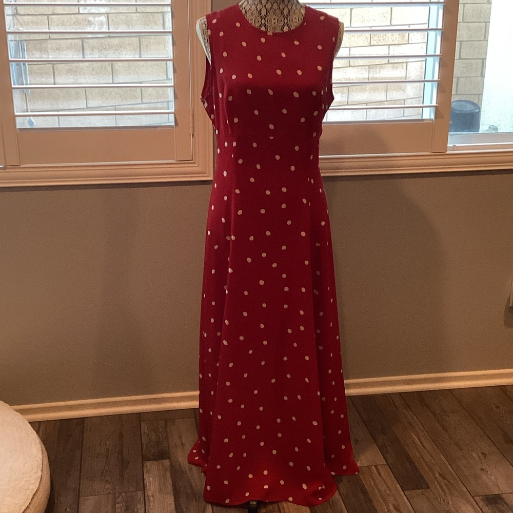 Chic Red Polka Dot Maxi Dress